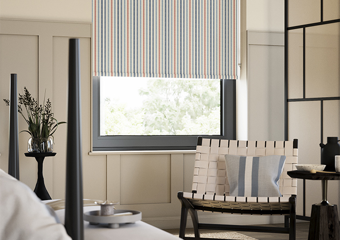 Emily Bond Cornish Stripe, Blue Multi - Roller Blind - Image 5